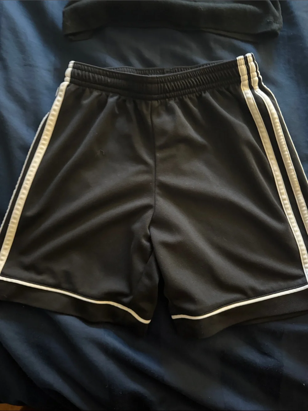 adidas Black Shorts with White Stripes - Kids